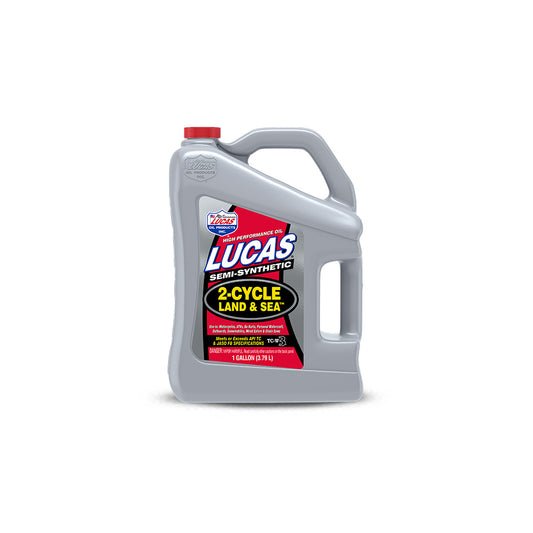 LUCAS SEMI-SYNTHETIC TC-W3 2-CYCLE LAND & SEA OIL 128 OZ